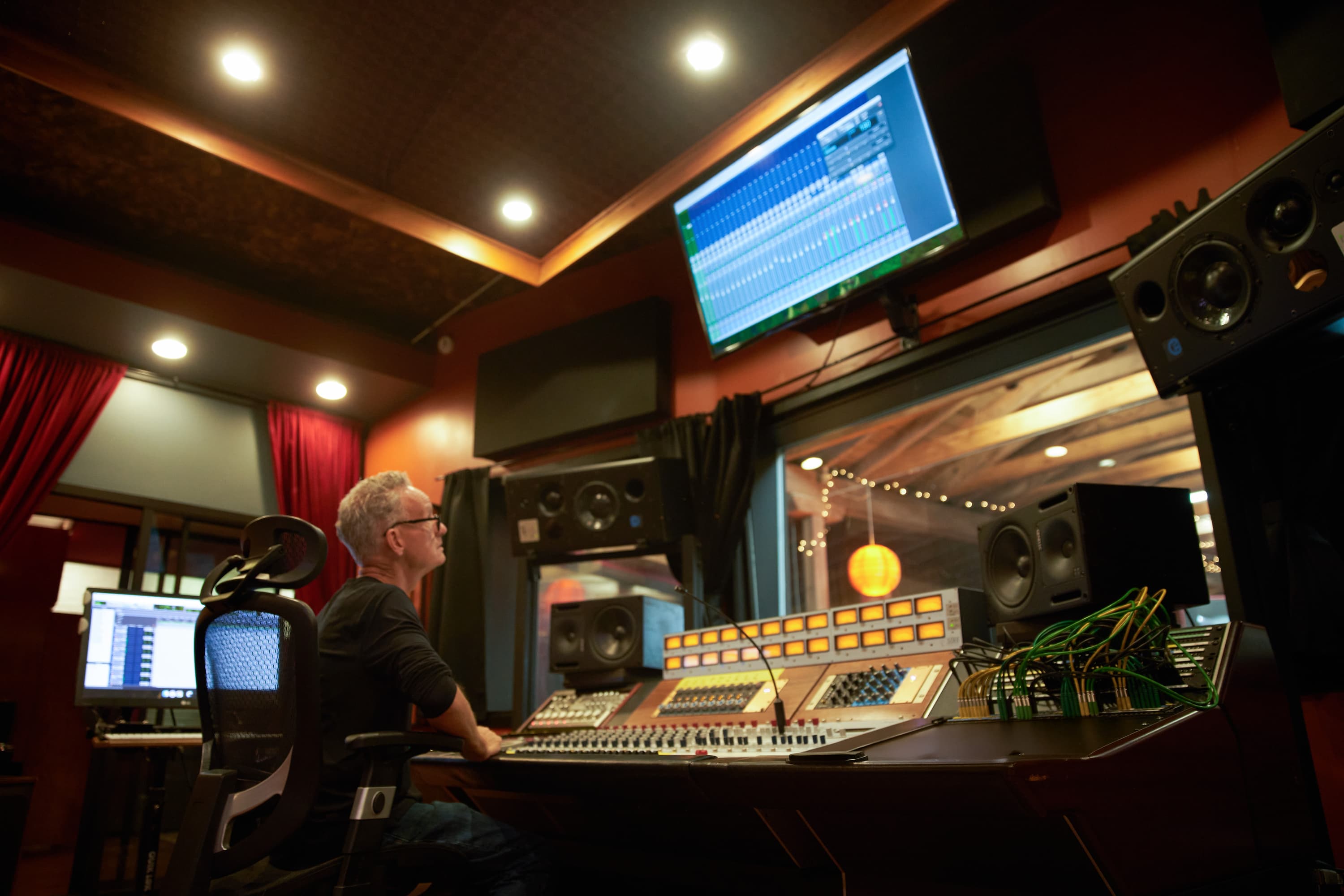 Engineer mixing in the control room at Rittenhouse Soundworks