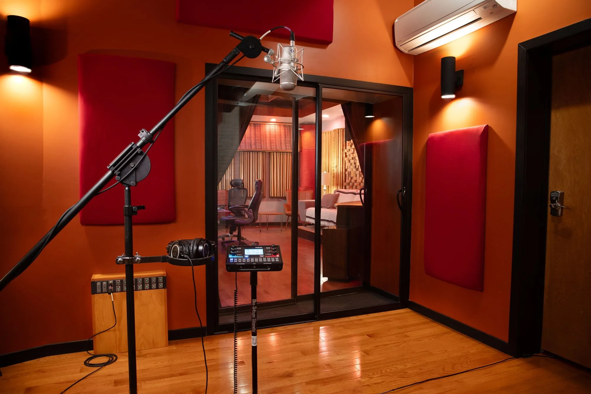 Professional vocal recording booth for hip hop and vocal sessions at Philadelphia recording studio